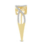 Goldplattierter Silberring mit weißem Diamant und weißem Zirkon
