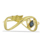 Goldplattierter Silberring mit blauem Diamant