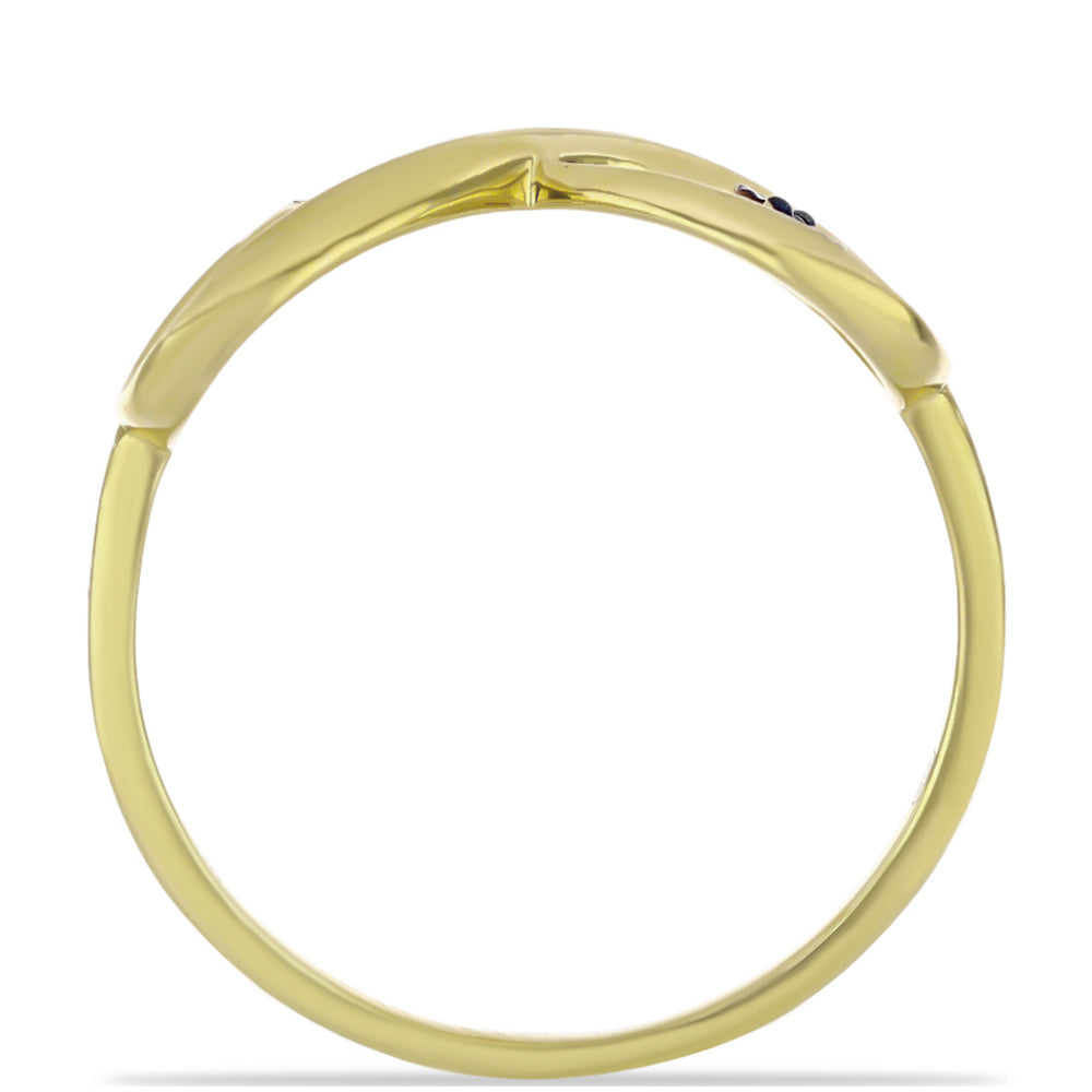 Goldplattierter Silberring mit blauem Diamant