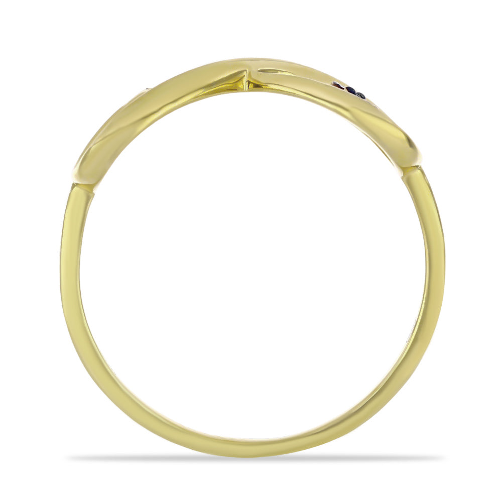 Goldplattierter Silberring mit blauem Diamant