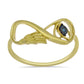Goldplattierter Silberring mit blauem Diamant