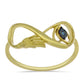 Goldplattierter Silberring mit blauem Diamant