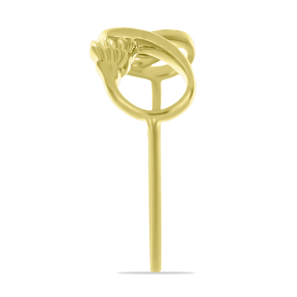 Goldplattierter Silberring mit blauem Diamant