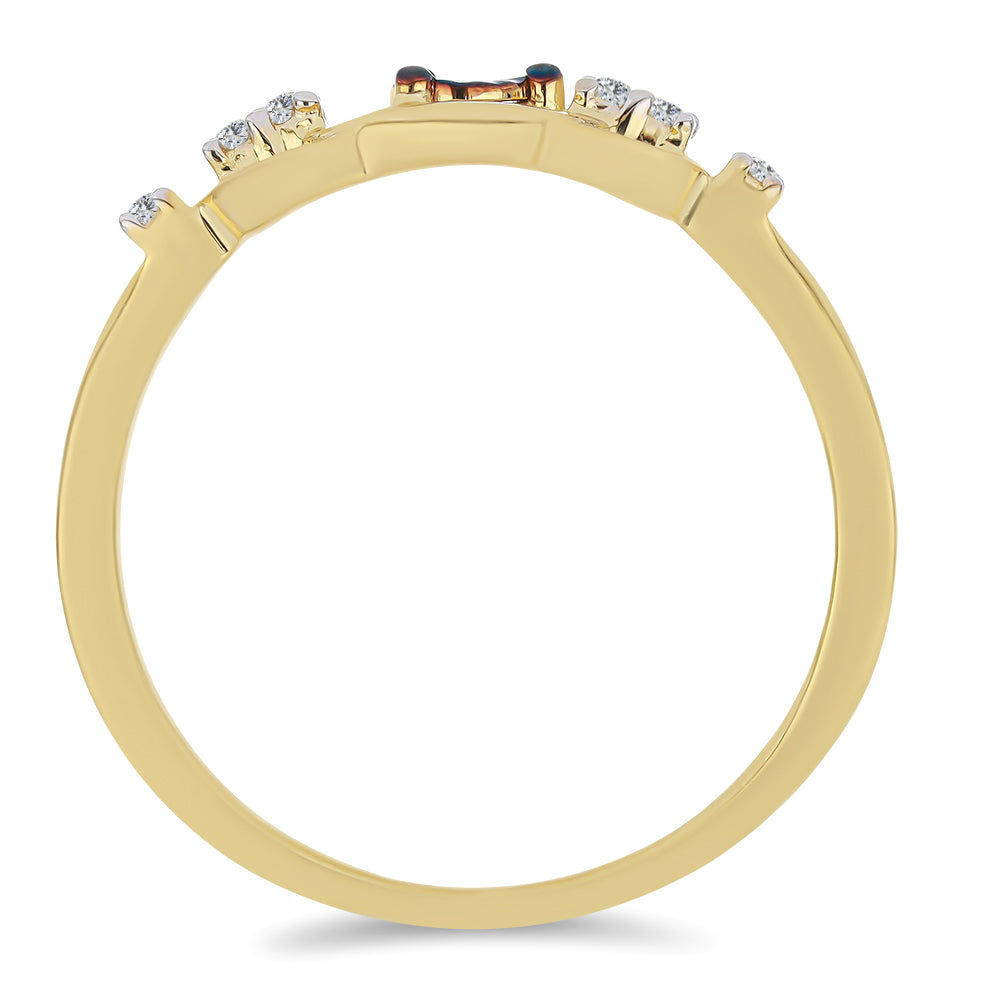 Goldplattierter Silberring mit blauem Diamant und weißem Zirkon 2 