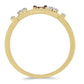 Goldplattierter Silberring mit blauem Diamant und weißem Zirkon