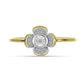 Goldplattierter Silberring mit weißem Diamant und weißem Zirkon