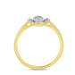 Goldplattierter Silberring mit weißem Diamant und weißem Zirkon
