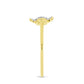 Goldplattierter Silberring mit weißem Diamant und weißem Zirkon