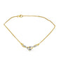 Goldplattierte Silberhalskette mit weißem Diamant und weißem Zirkon