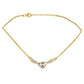 Goldplattierte Silberhalskette mit weißem Diamant und weißem Zirkon