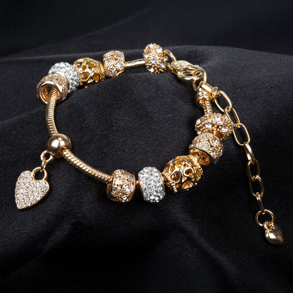 Armband aus goldplattiertesr Legierung mit weißem Emporia® Kristall 4 