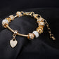 Armband aus goldplattiertesr Legierung mit weißem Emporia® Kristall