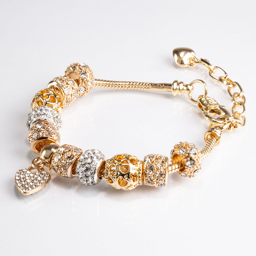 Armband aus goldplattiertesr Legierung mit weißem Emporia® Kristall 1 