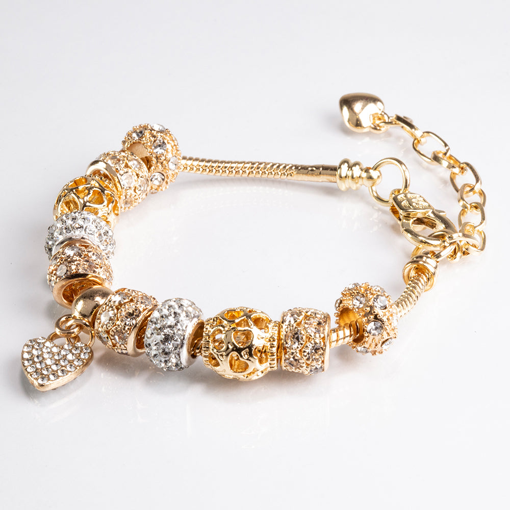 Armband aus goldplattiertesr Legierung mit weißem Emporia® Kristall