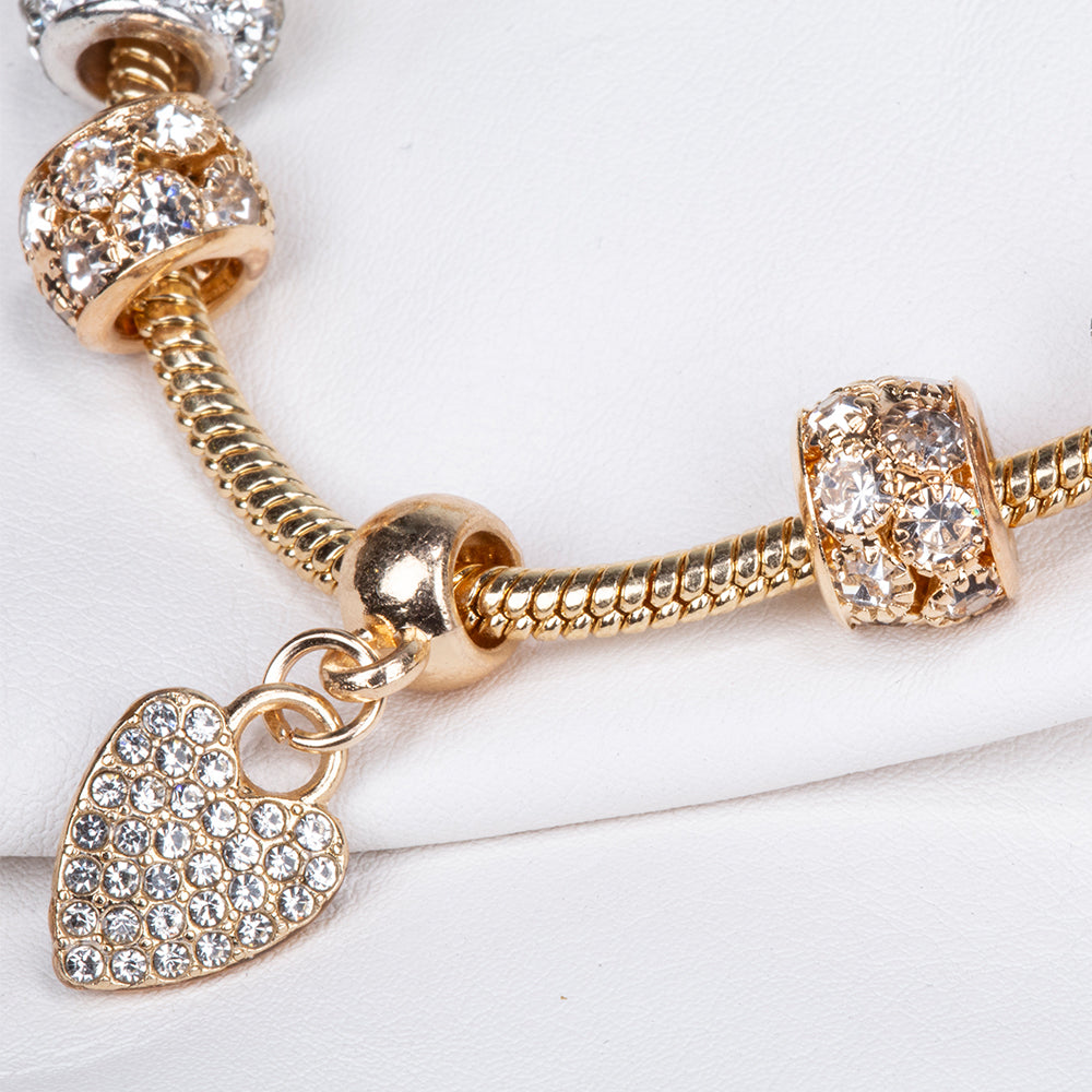 Armband aus goldplattiertesr Legierung mit weißem Emporia® Kristall