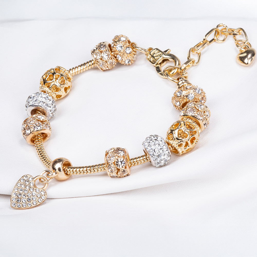 Armband aus goldplattiertesr Legierung mit weißem Emporia® Kristall