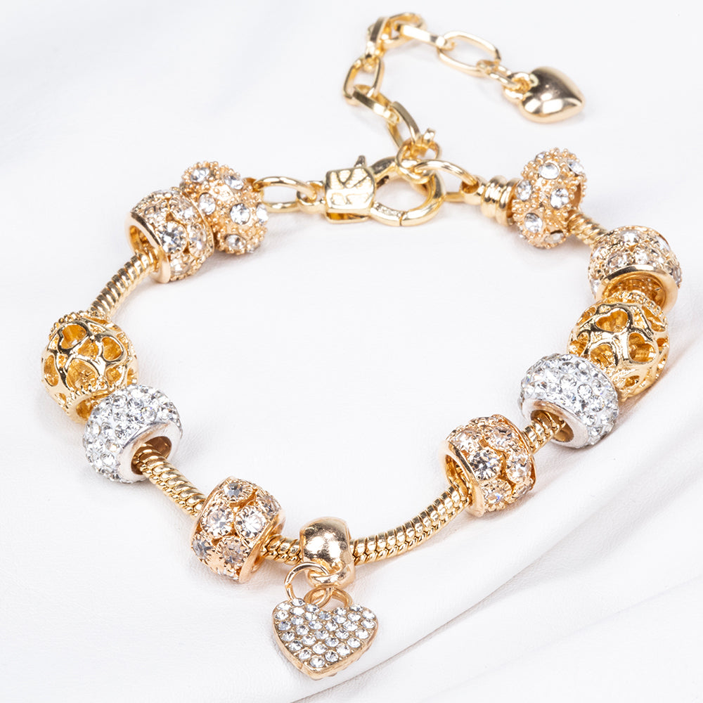 Armband aus goldplattiertesr Legierung mit weißem Emporia® Kristall