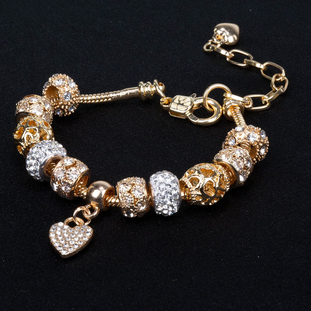 Armband aus goldplattiertesr Legierung mit weißem Emporia® Kristall