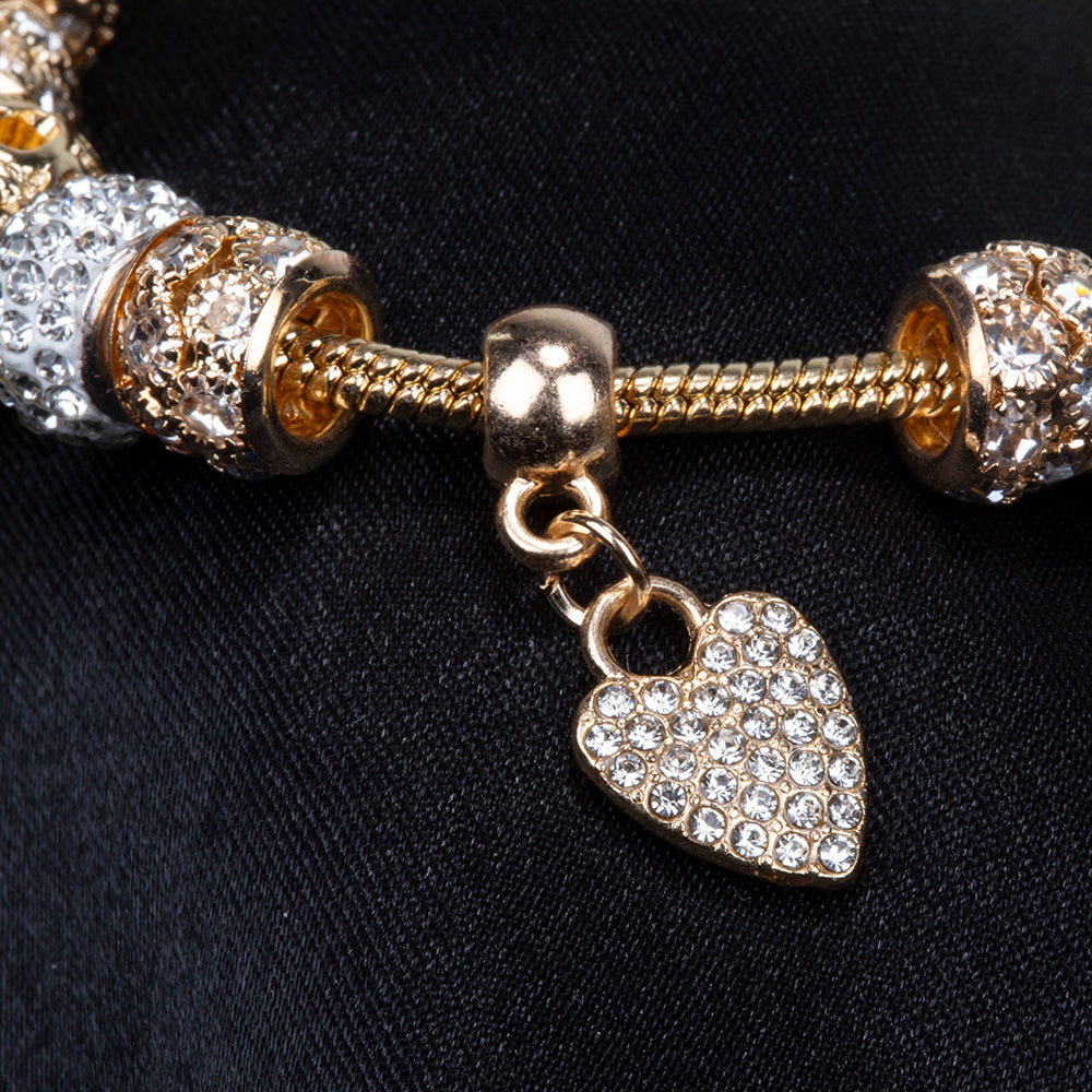 Armband aus goldplattiertesr Legierung mit weißem Emporia® Kristall