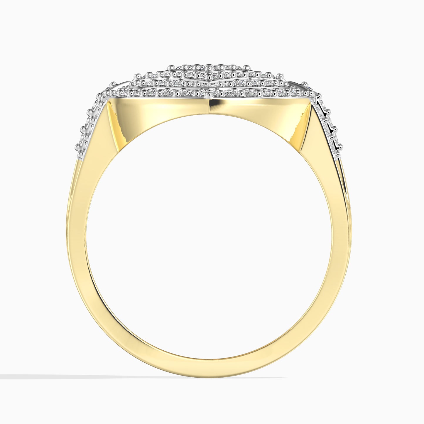 14 Kt Goldring mit weißem Diamant (95 stück)