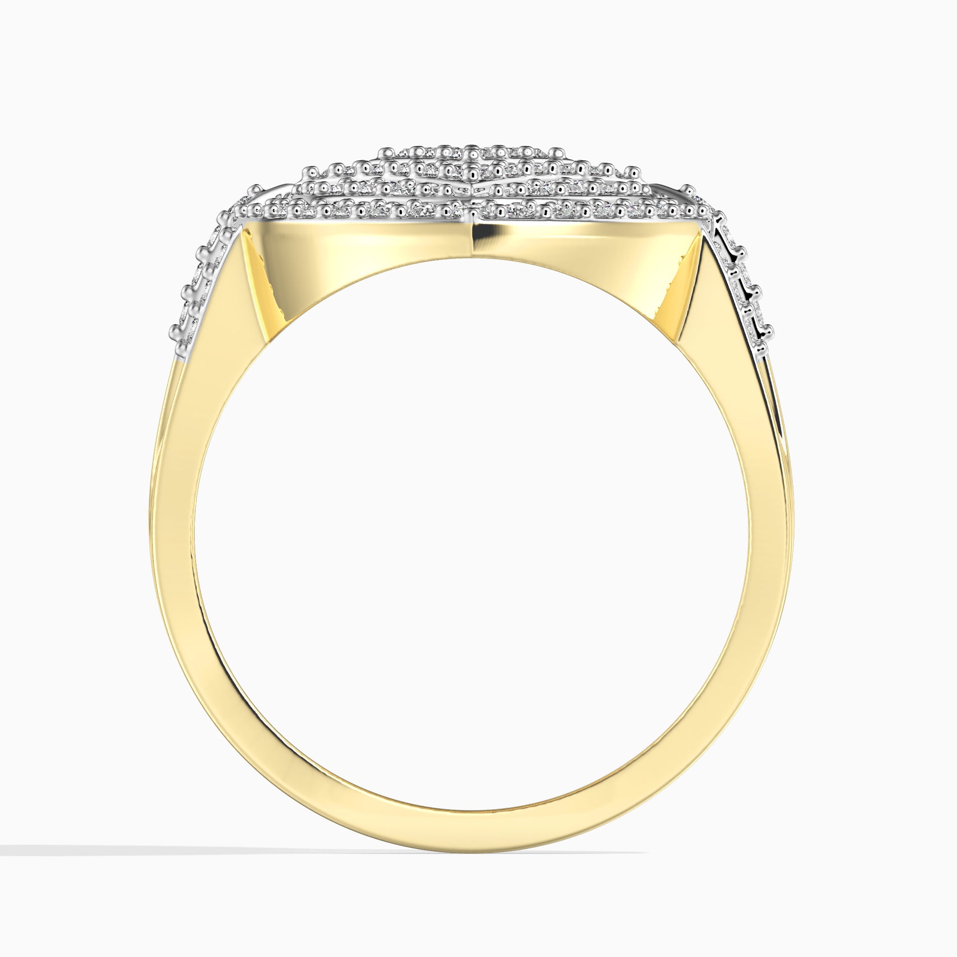 14 Kt Goldring mit weißem Diamant (95 stück) 2 