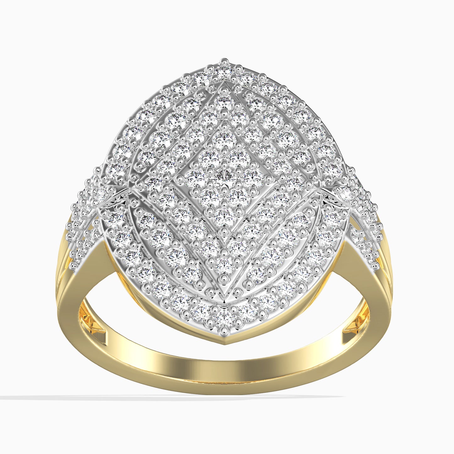 14 Kt Goldring mit weißem Diamant (95 stück)