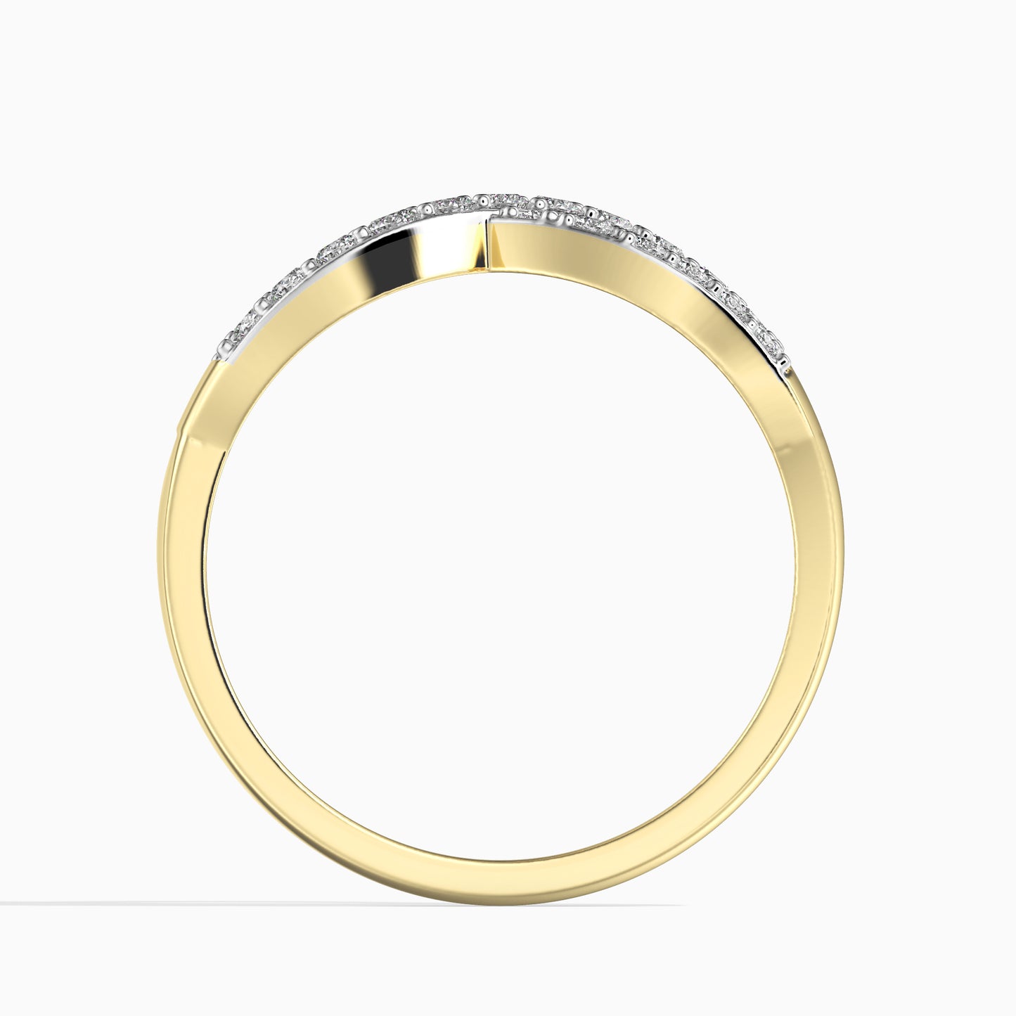 14 Kt Goldring mit weißem Diamant (33 stück)