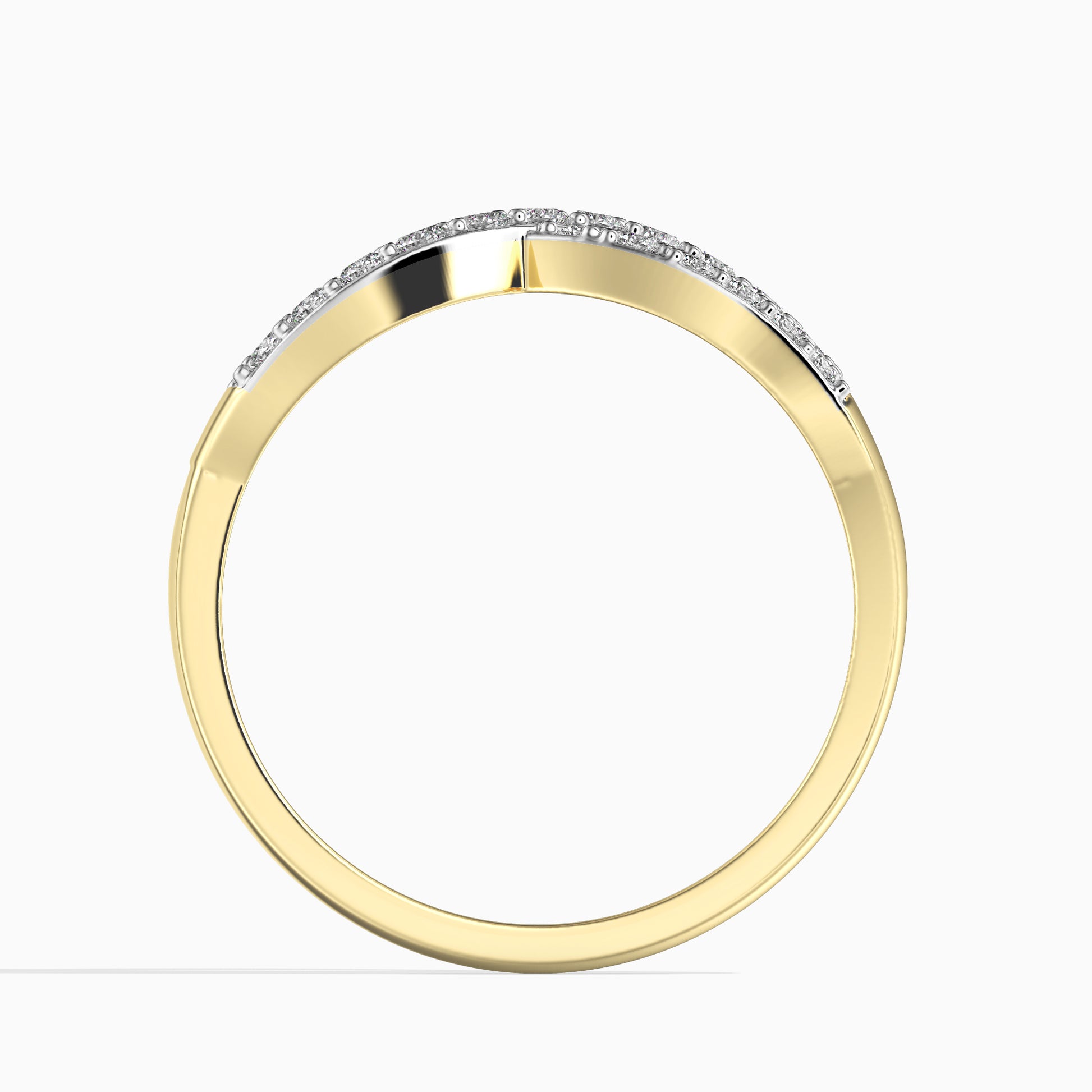 14 Kt Goldring mit weißem Diamant (33 stück) 2 