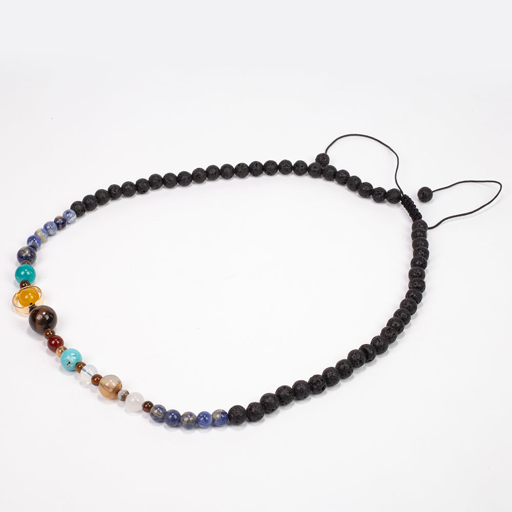 Nugget Halskette mit Lapislazuli und Tigerauge 3 