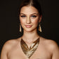 Schmuckgarnitur aus aus goldplattierter Legierung mit Champagner Emporia® Kristall