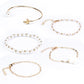 Schmuckgarnitur aus aus goldplattierter Legierung mit Glasperle und weißem Emporia® Kristall