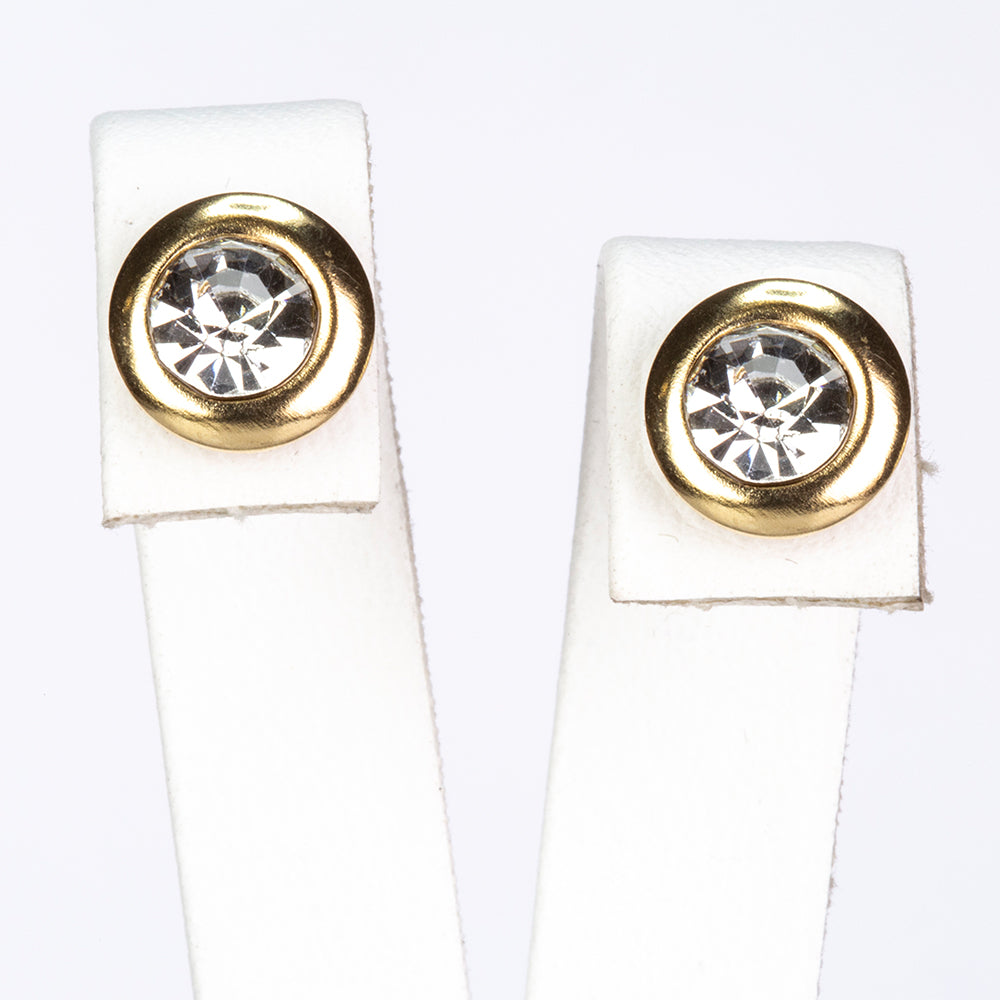Schmuckgarnitur aus aus goldplattierter Legierung mit Glasperle und weißem Emporia® Kristall 3 