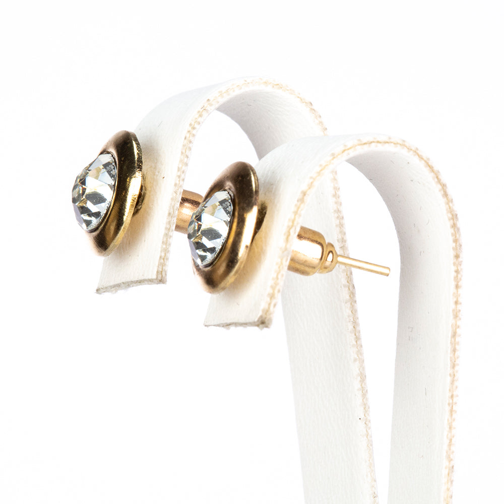 Schmuckgarnitur aus aus goldplattierter Legierung mit Glasperle und weißem Emporia® Kristall 4 