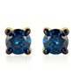 Goldplattierte Silberohrringe mit blauem Diamant