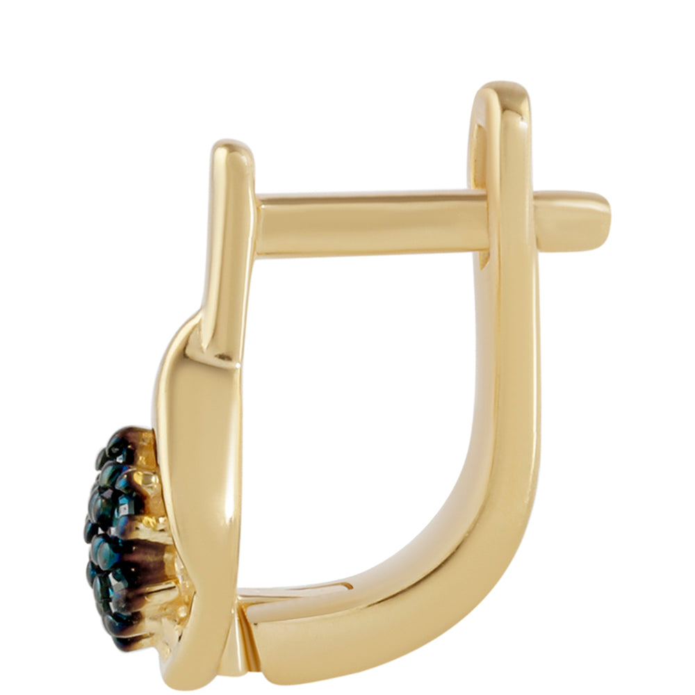 Goldplattierte Silberohrringe mit blauem Diamant 2 