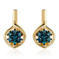 Goldplattierte Silberohrringe mit blauem Diamant