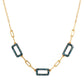 Goldplattierte Silberhalskette mit blauem Diamant