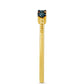 Goldplattierter Silberring mit blauem Diamant