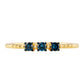 Goldplattierter Silberring mit blauem Diamant