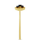 Goldplattierter Silberring mit blauem Diamant