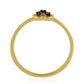Goldplattierter Silberring mit blauem Diamant