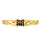 Goldplattierter Silberring mit blauem Diamant