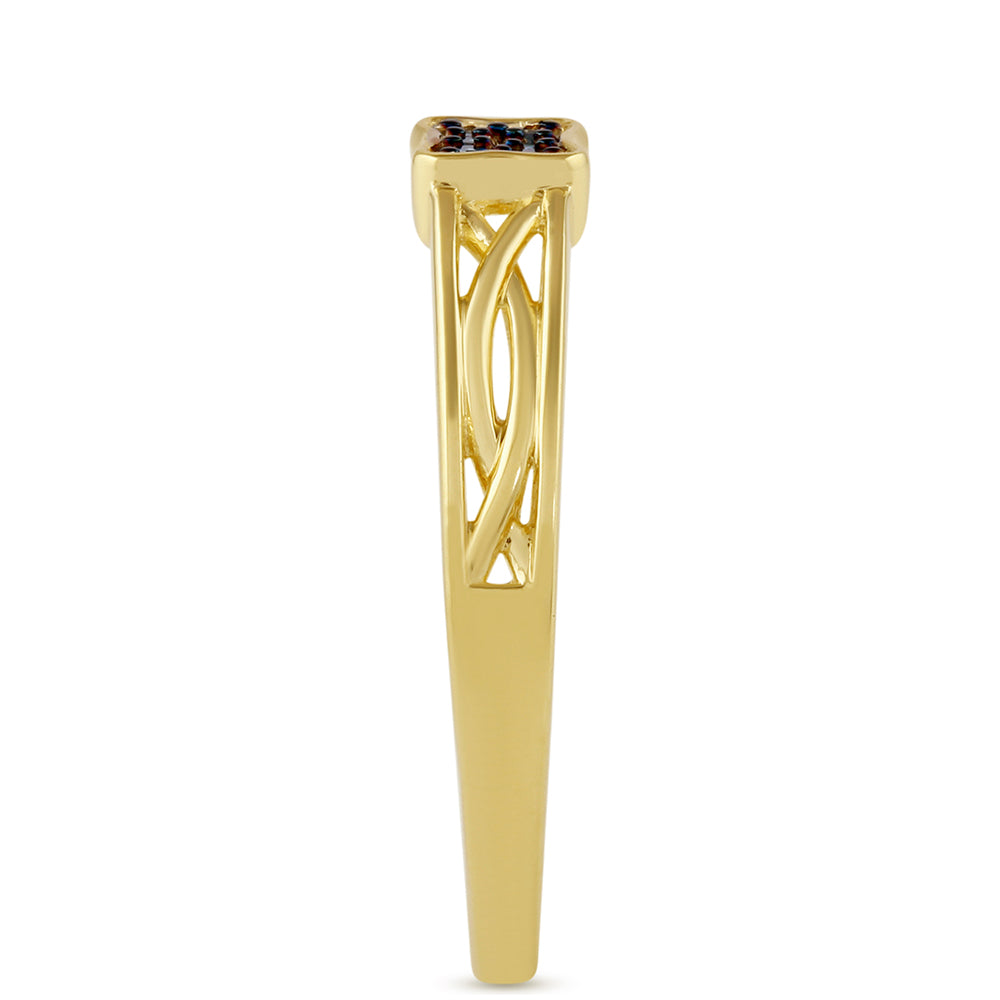 Goldplattierter Silberring mit blauem Diamant 3 