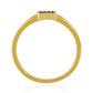Goldplattierter Silberring mit blauem Diamant