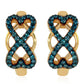 Goldplattierte Silberohrringe mit blauem Diamant