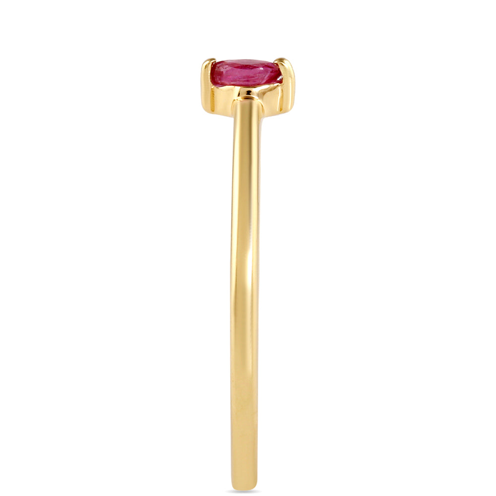 Goldplattierter Silberring mit Thai Rubin