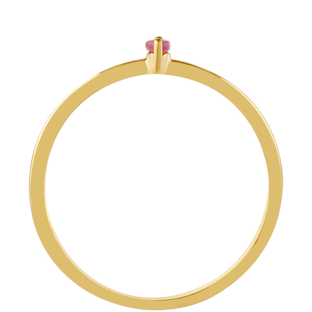 Goldplattierter Silberring mit Thai Rubin 4 