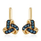 Goldplattierte Silberohrringe mit blauem Diamant
