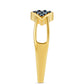 Goldplattierter Silberring mit blauem Diamant