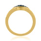 Goldplattierter Silberring mit blauem Diamant